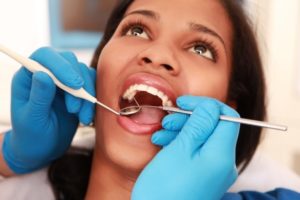 Woman at dental appointment