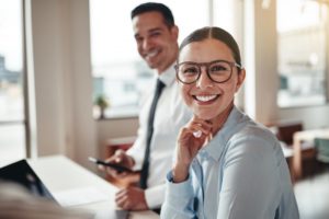 Woman smiling at office